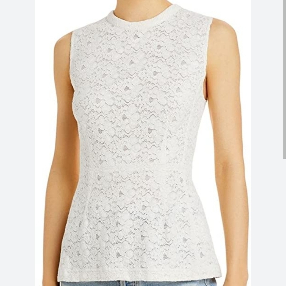 Rebecca Taylor Lace Dart Tank Ivory New